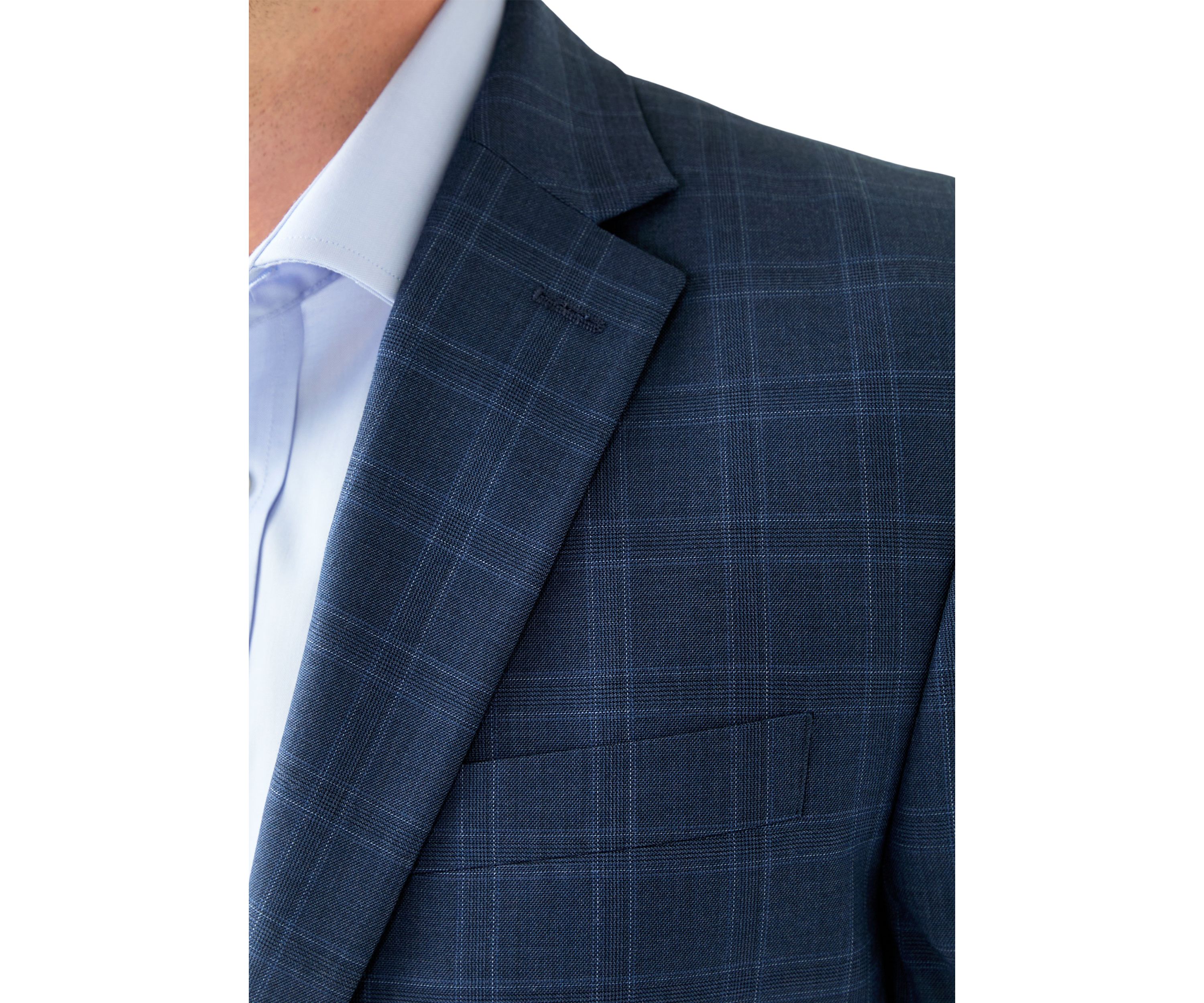 Blue Plaid Suit Jacket
