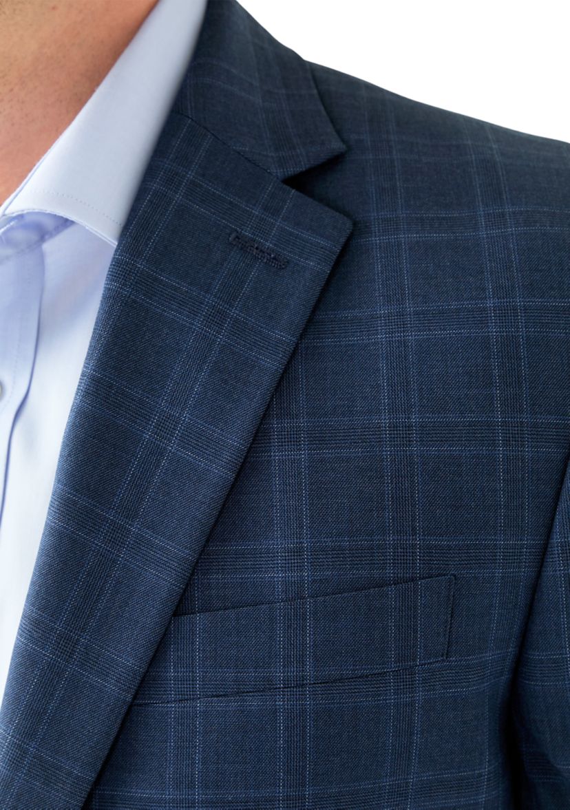 Blue Plaid Suit Jacket