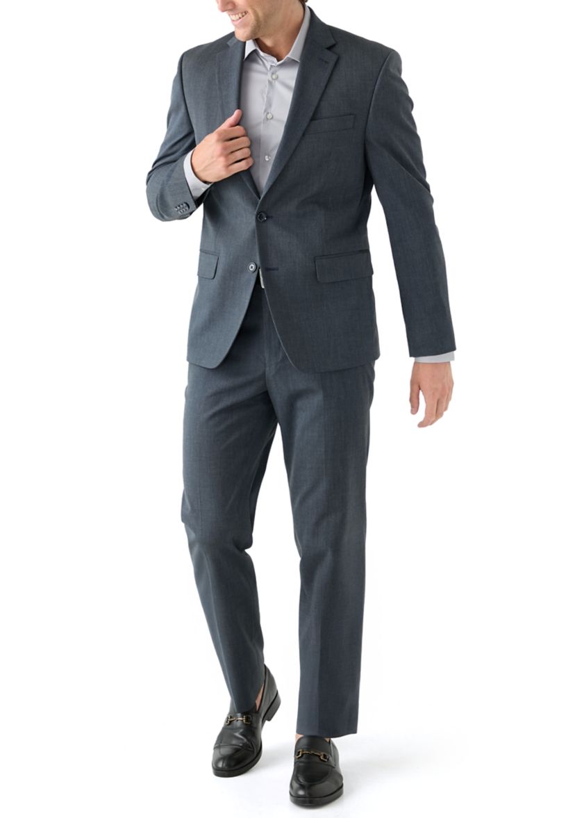 Blue Nailhead Solid Suit Jacket