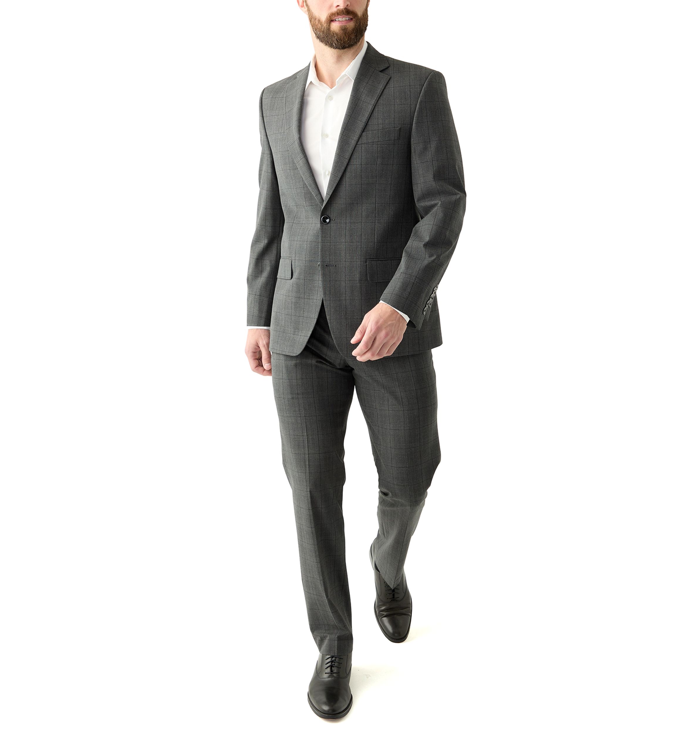 Single Breasted Plaid Suit