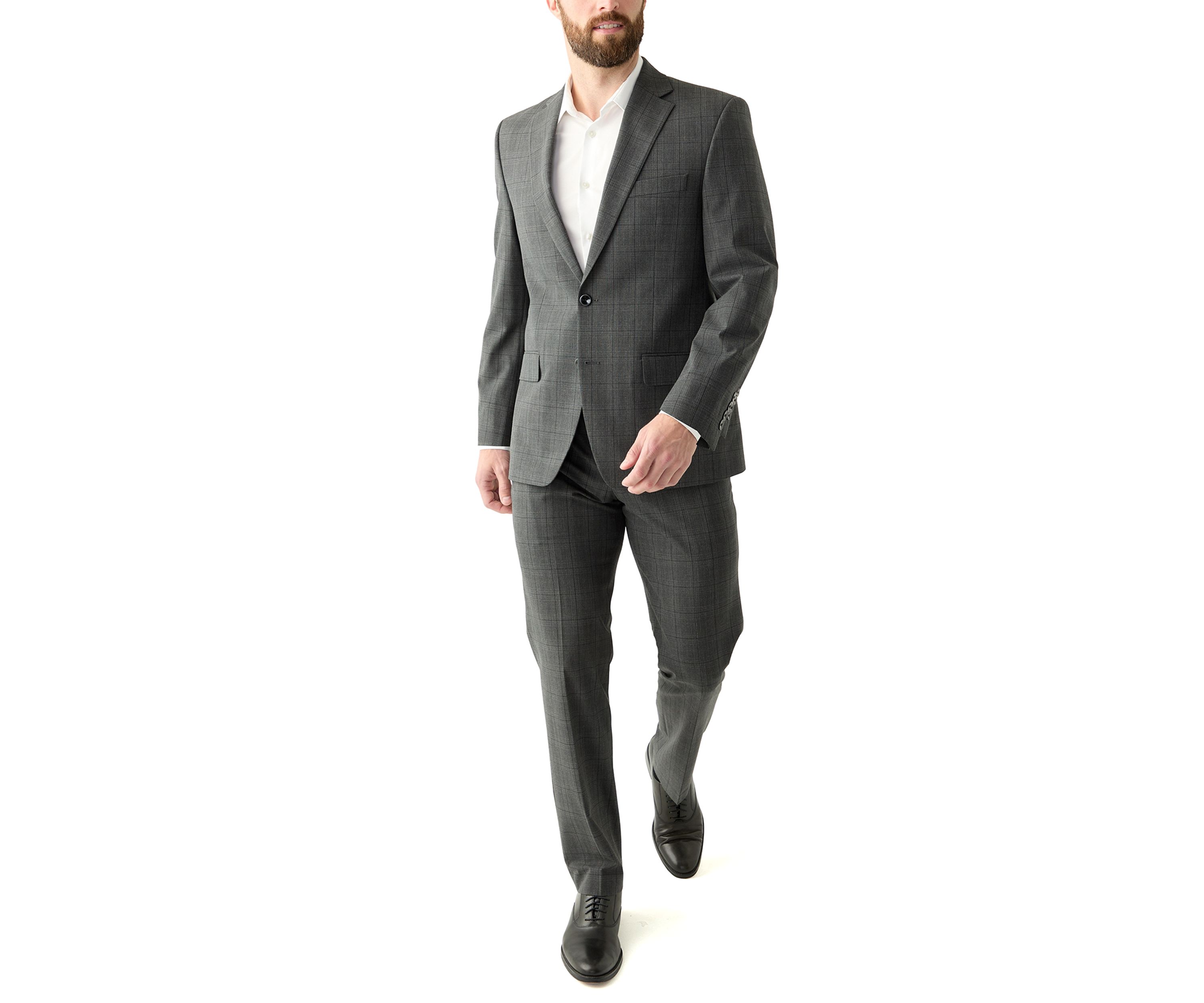 Single Breasted Plaid Suit