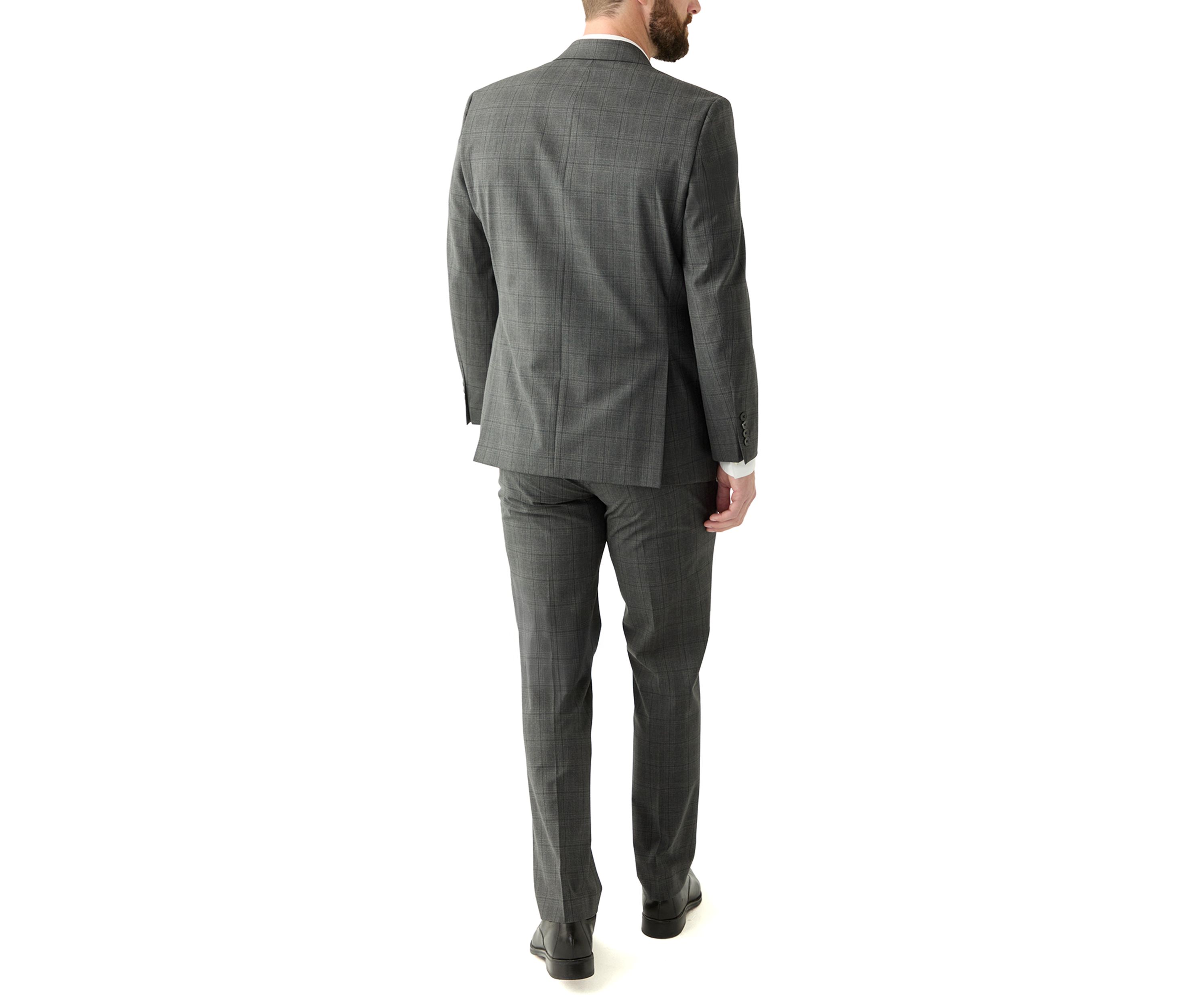 Single Breasted Plaid Suit