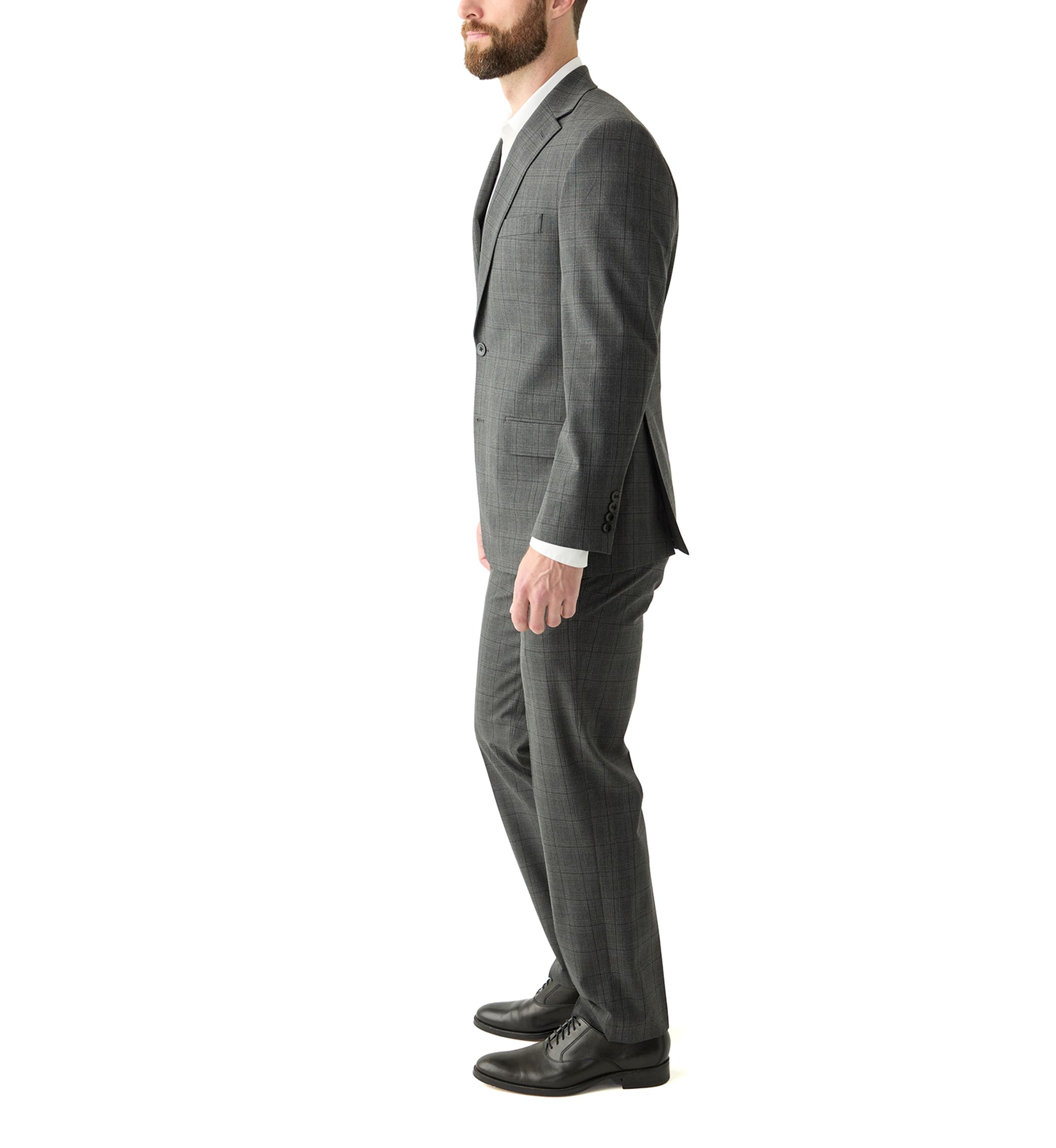 Single Breasted Plaid Suit