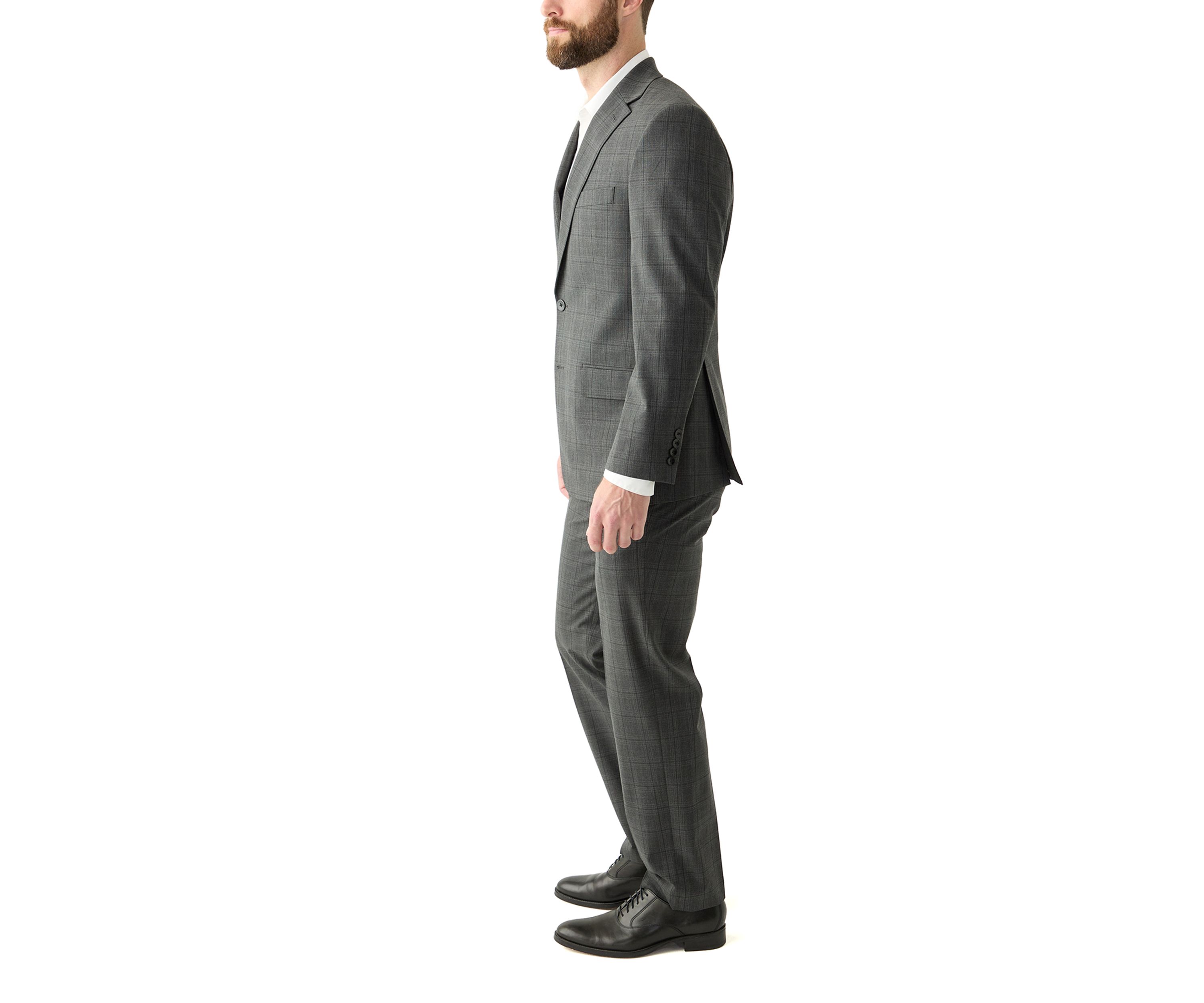 Single Breasted Plaid Suit