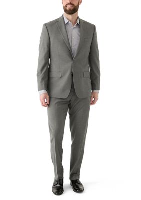 IZOD Men's Two Piece Suit Jacket and Pants Set, Grey, 50 Regular