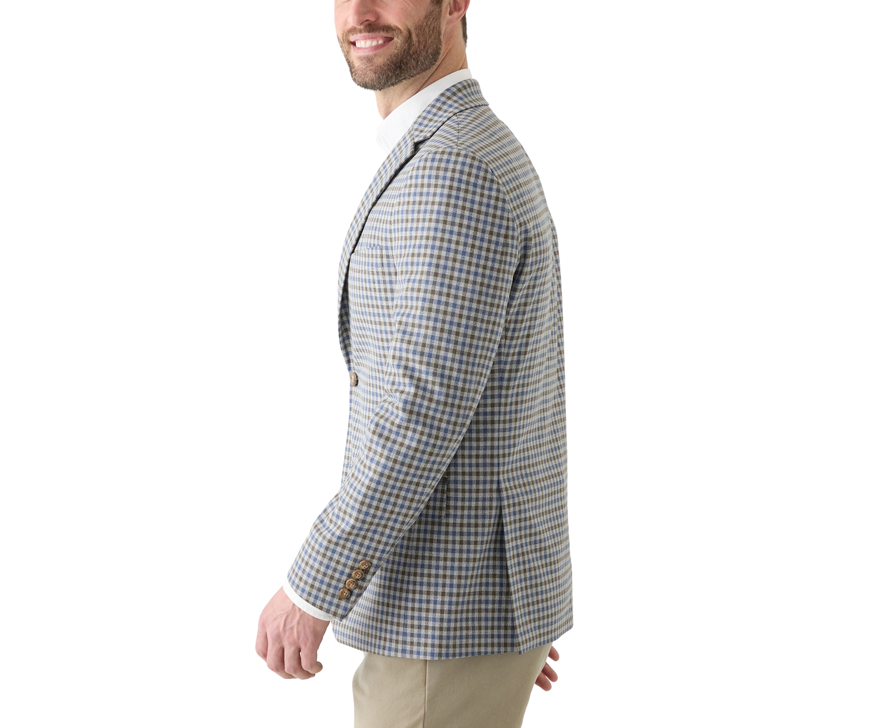 Single Breasted Check Print Blazer