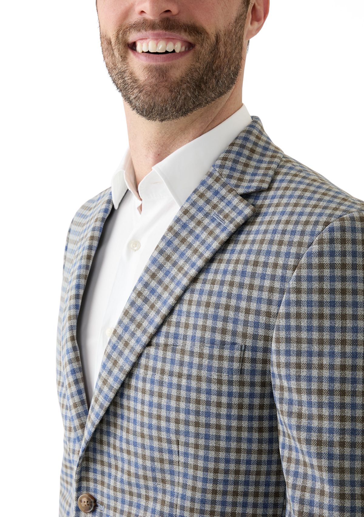 Single Breasted Check Print Blazer