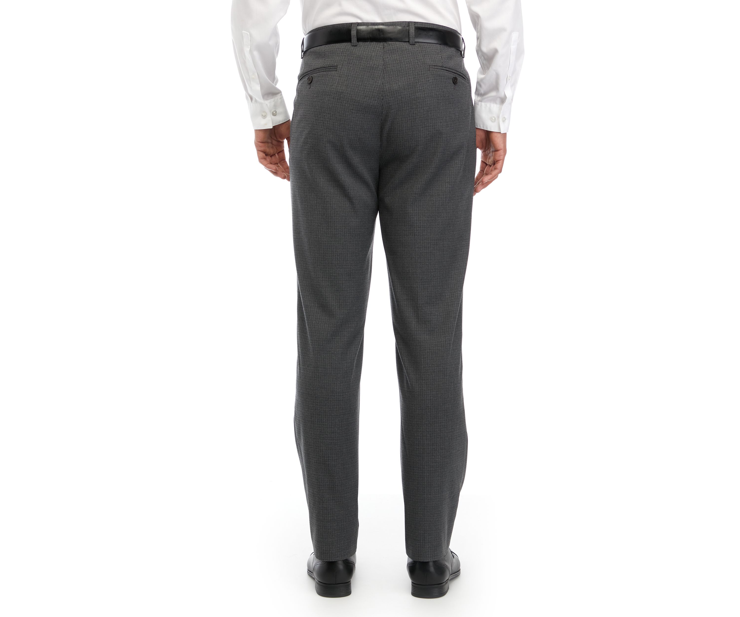 Small Check Flat Front Pants