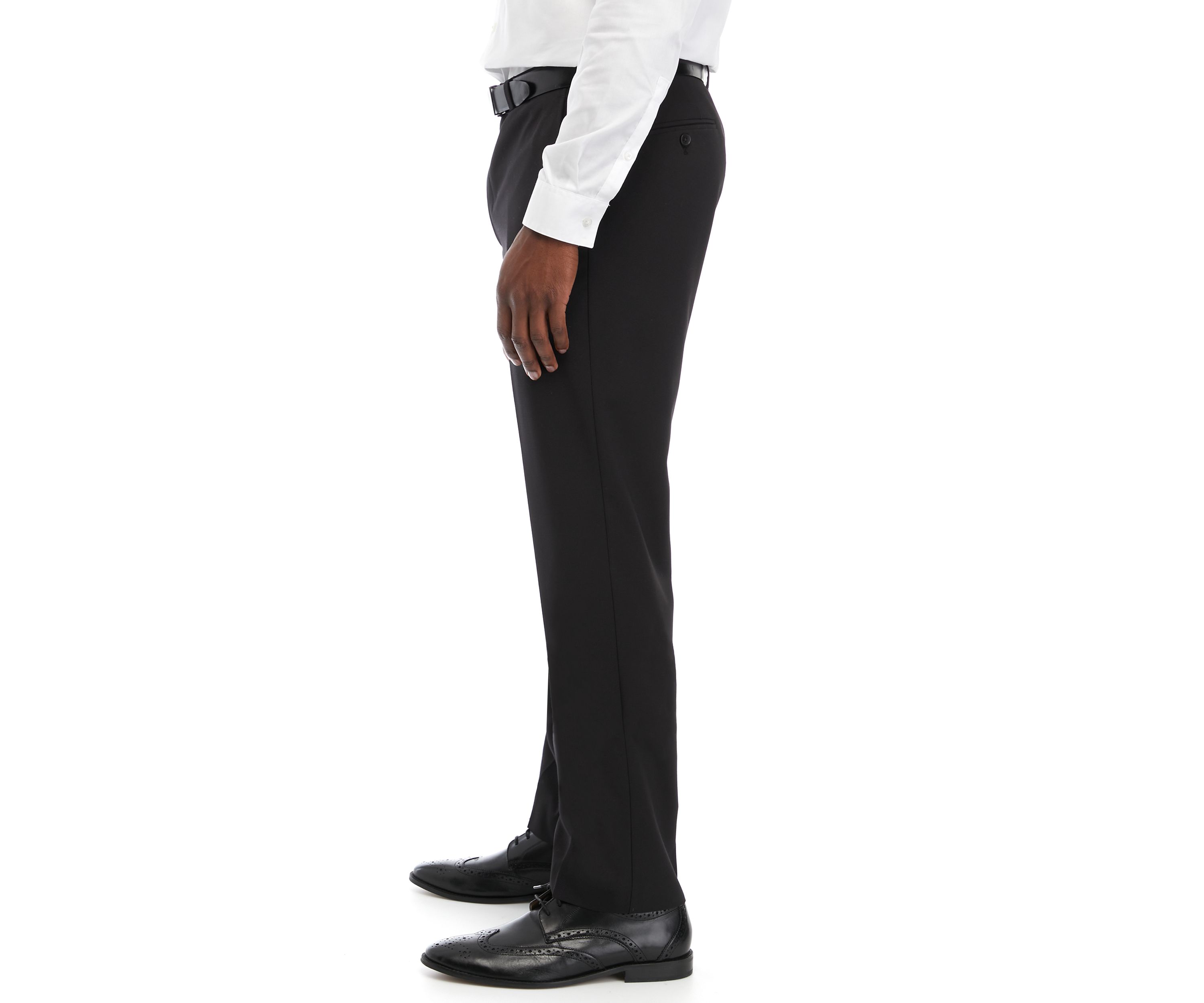 Textured Flat Front Pants