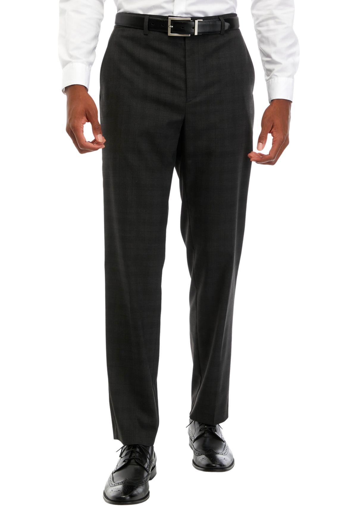 Solid Flat Front Pants