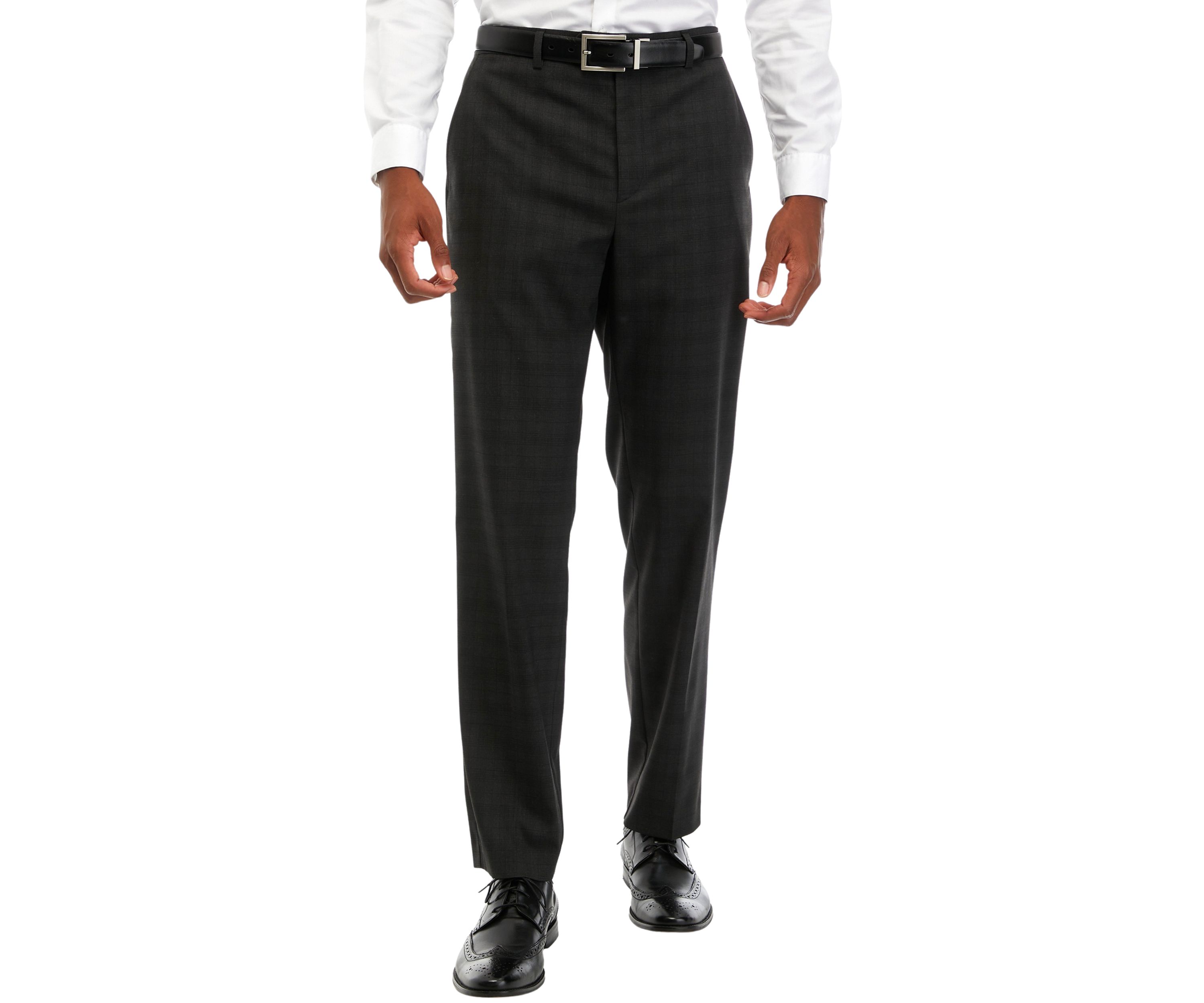 Solid Flat Front Pants