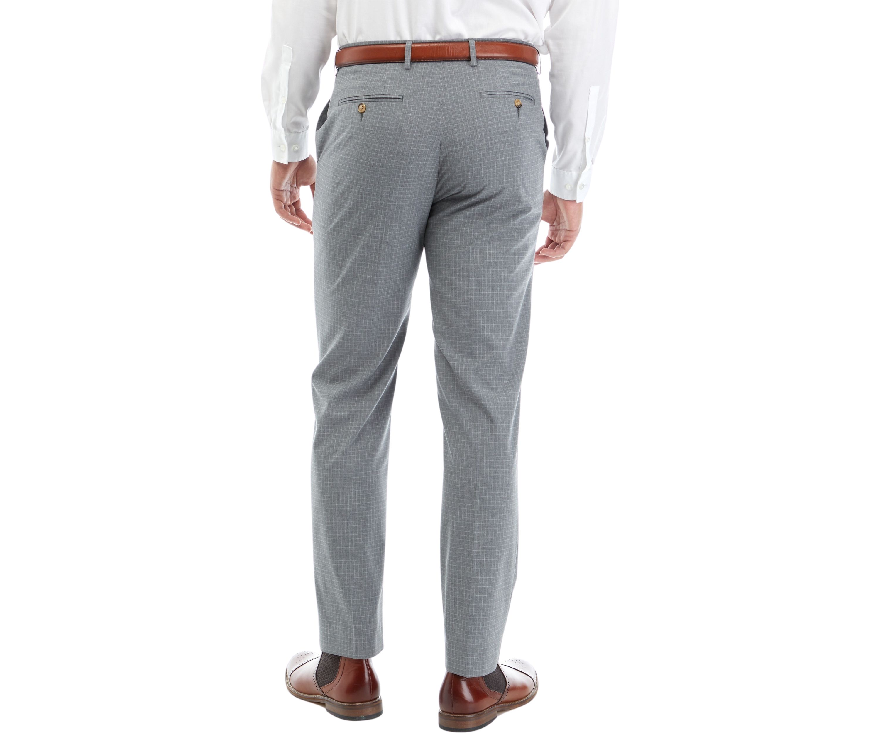 Gray Checkered Slim Pants 