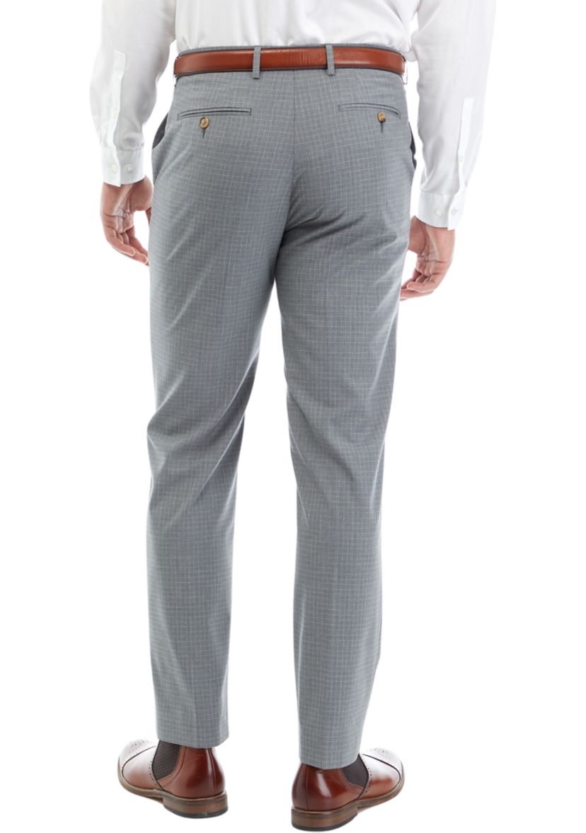 Gray Checkered Slim Pants 