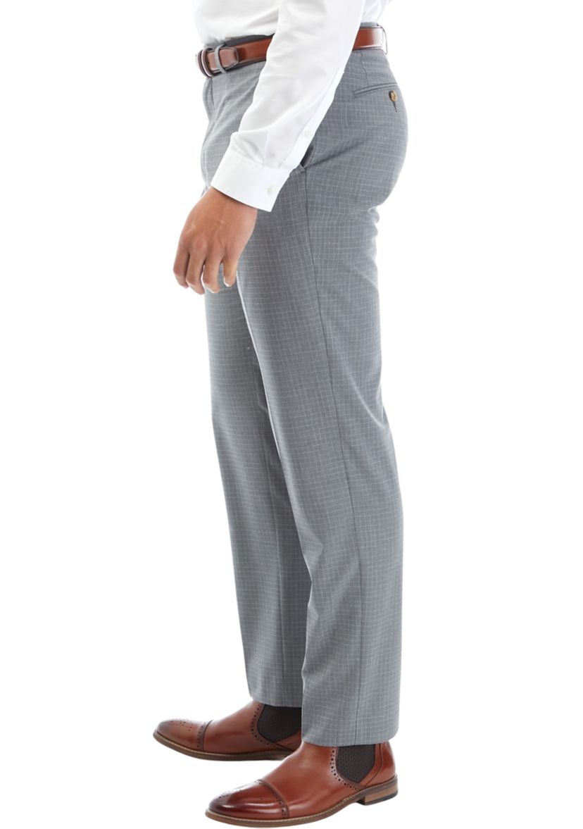 Gray Checkered Slim Pants 