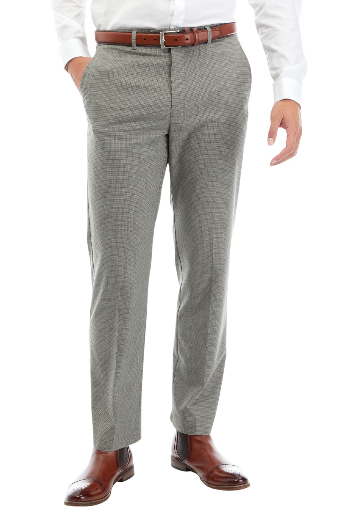 Gray Checkered Slim Pants 