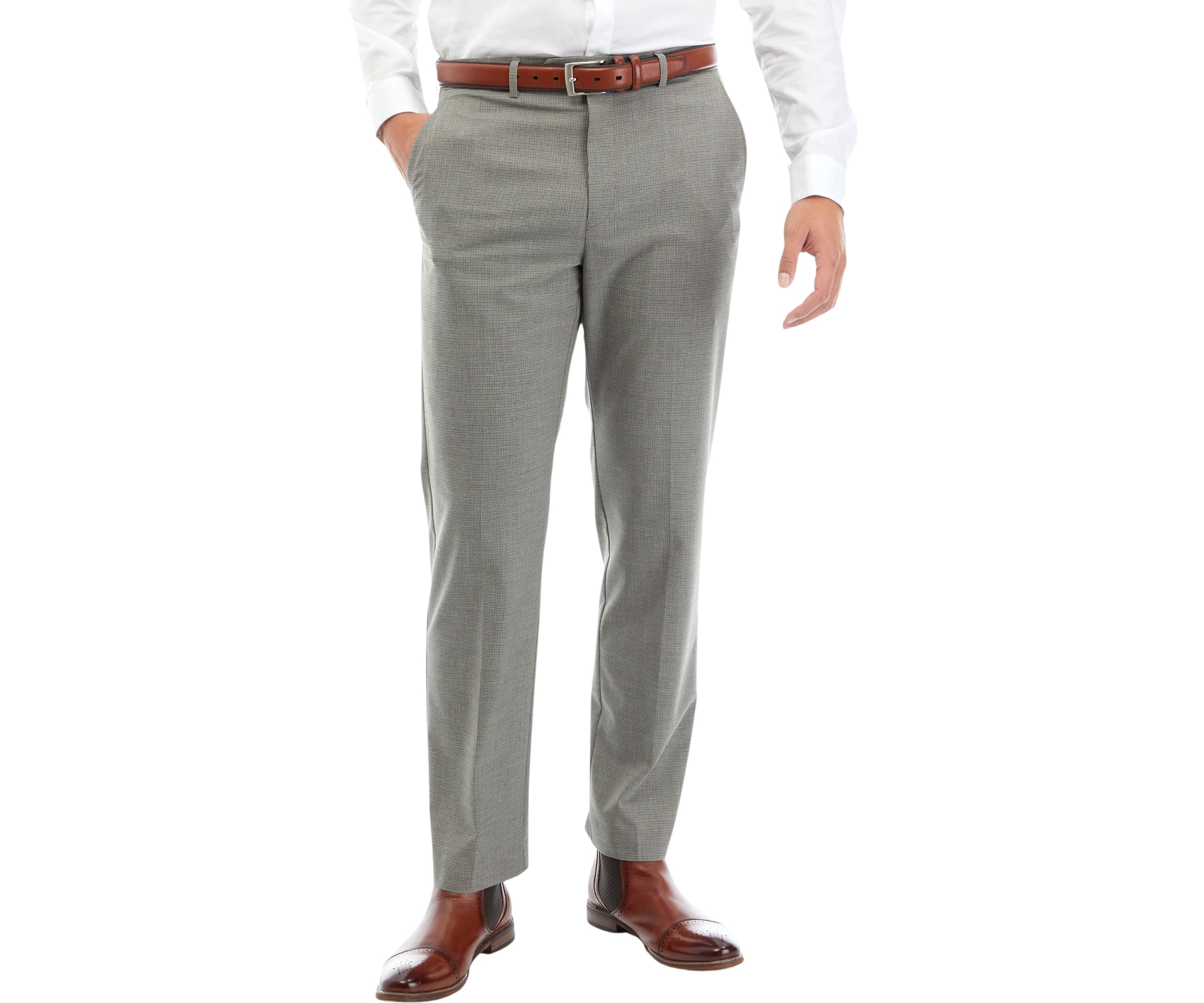 Gray Checkered Slim Pants 