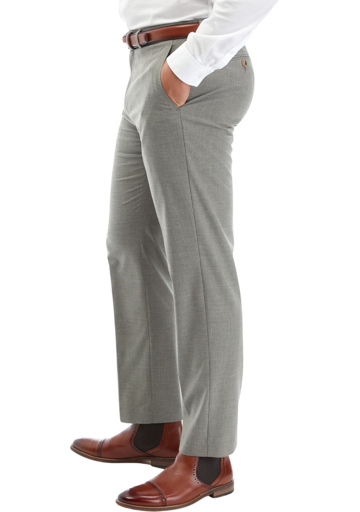 Gray Checkered Slim Pants 