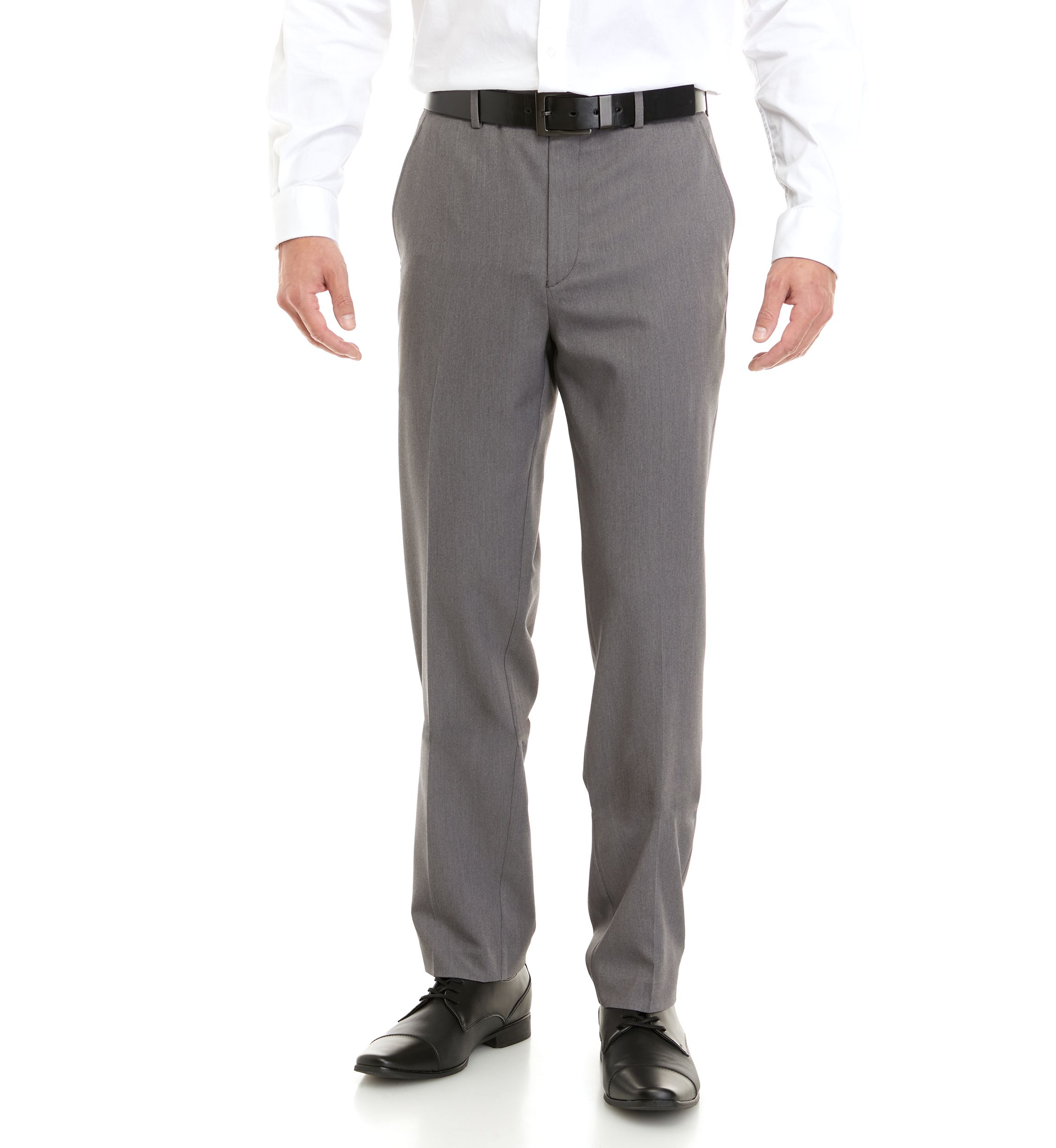 Flat Front Gray Dress Pants