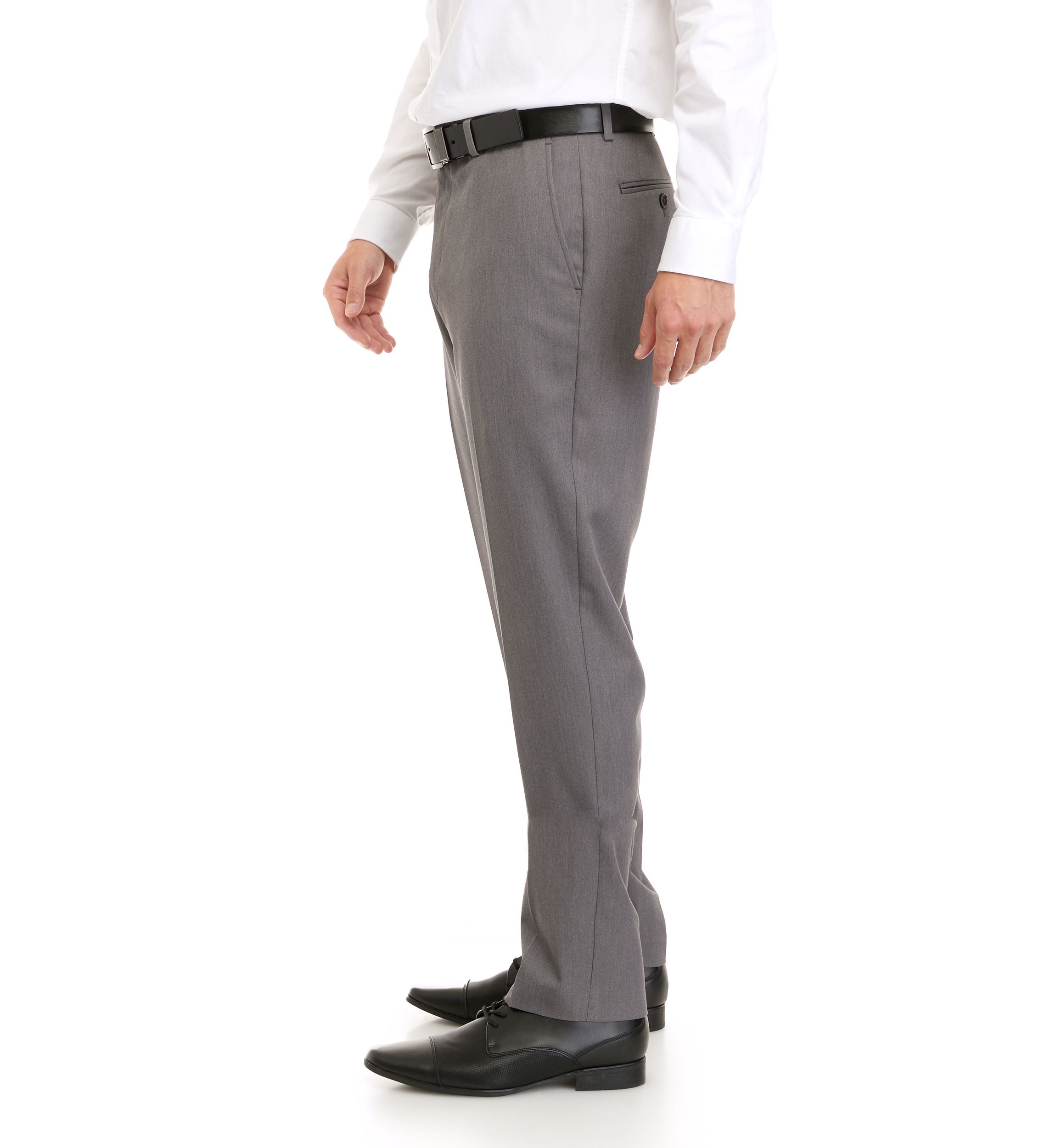 Flat Front Gray Dress Pants