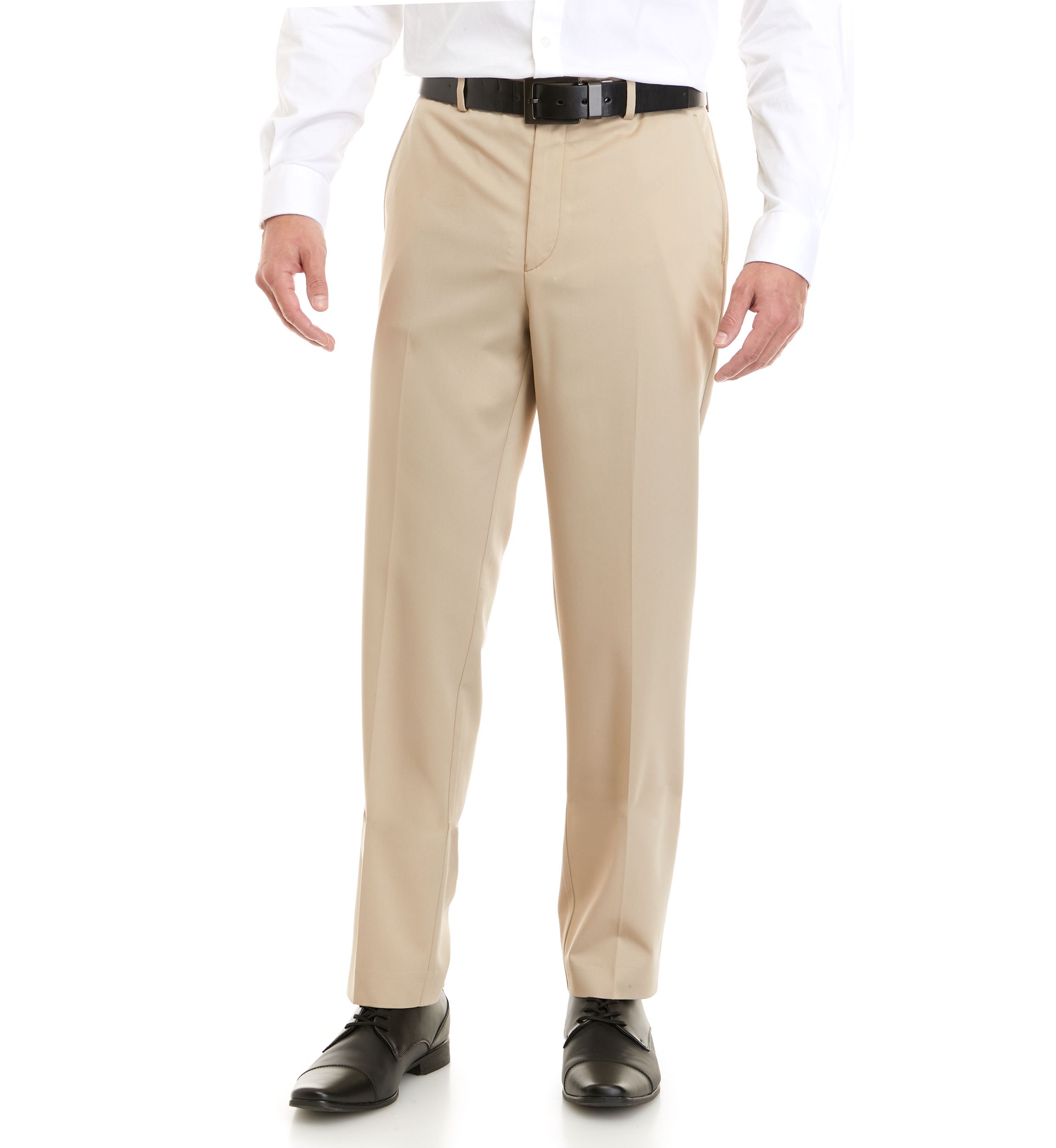 Flat Front Tan Dress Pants