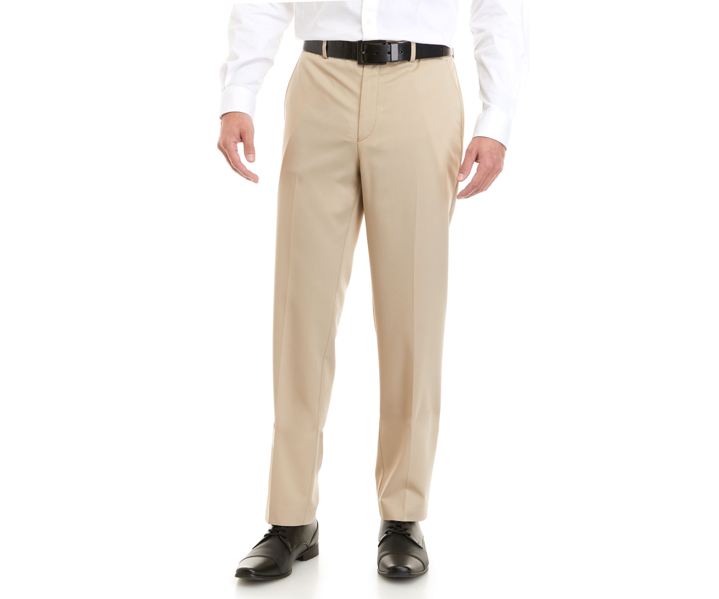 Flat Front Tan Dress Pants