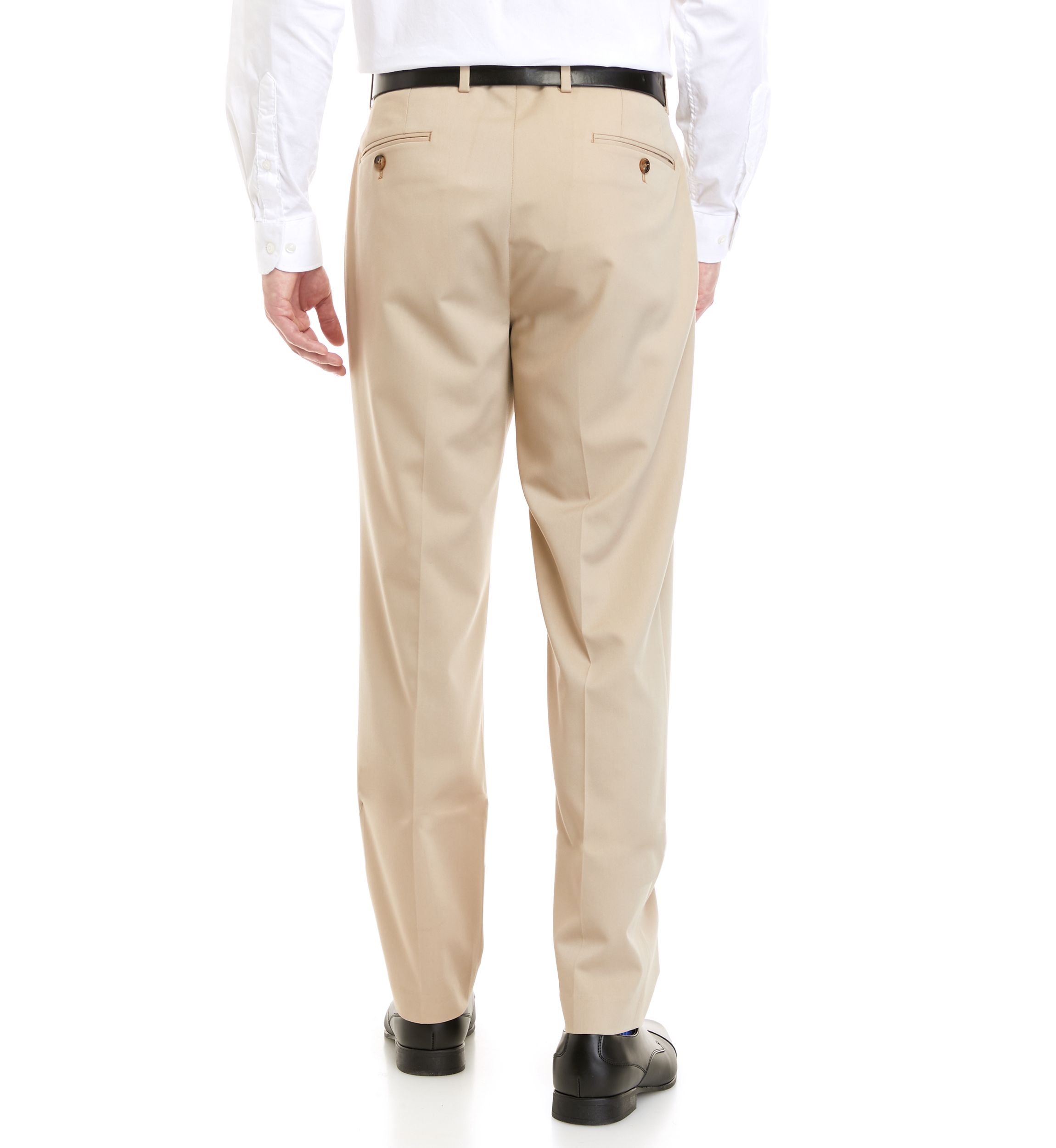 Flat Front Tan Dress Pants