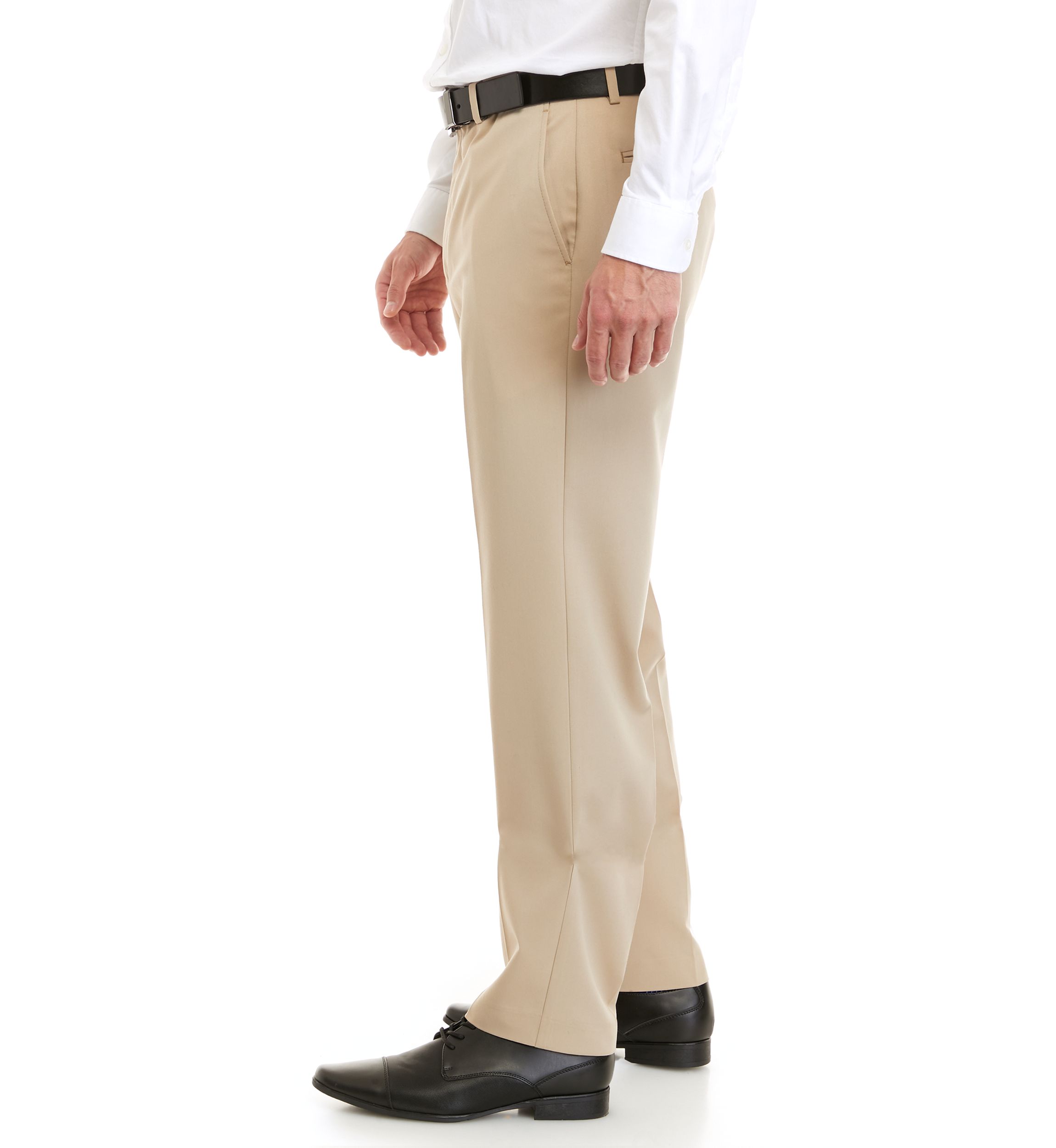 Flat Front Tan Dress Pants