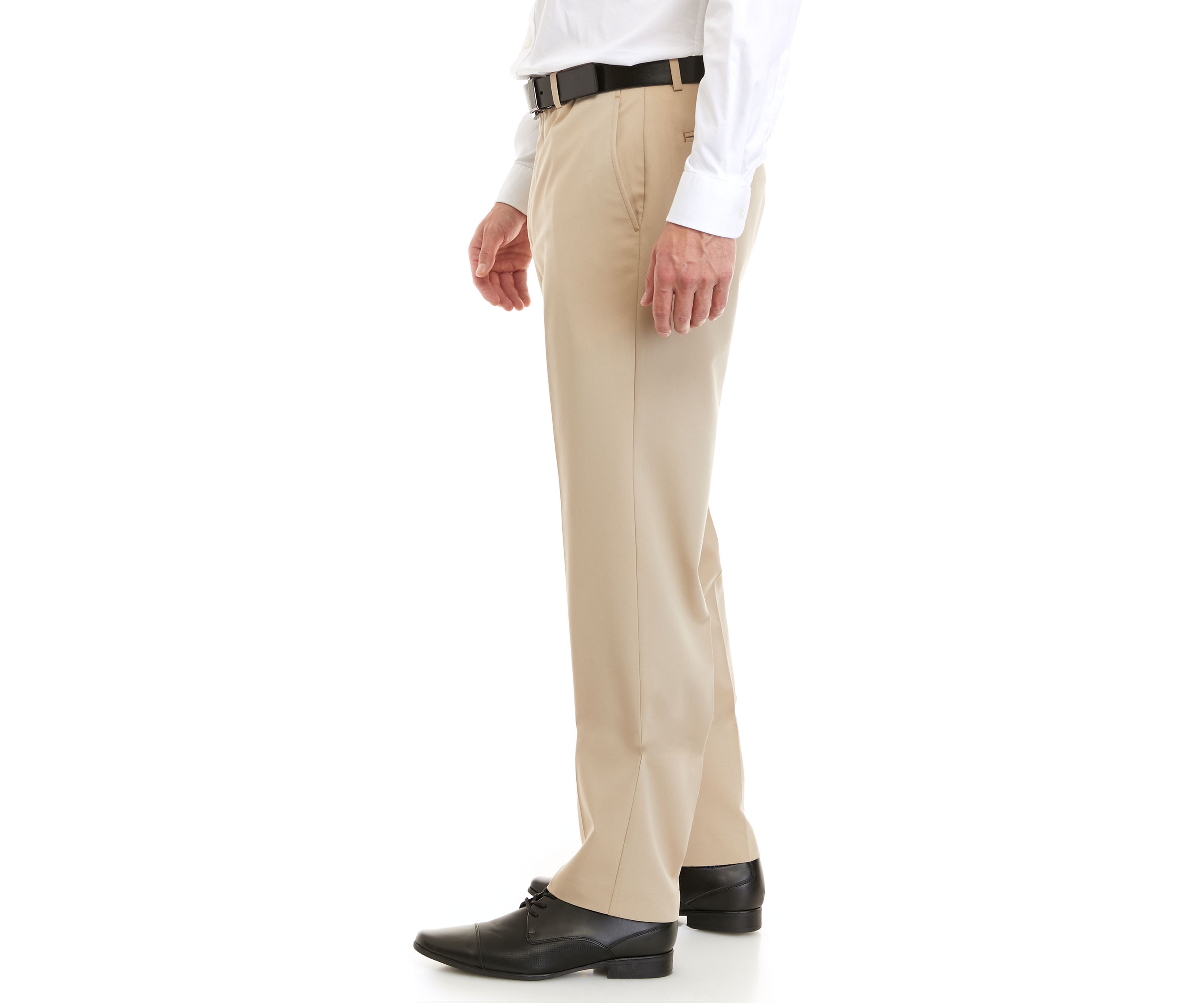 Flat Front Tan Dress Pants
