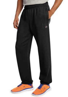 champion men's powerblend relaxed bottom fleece pant