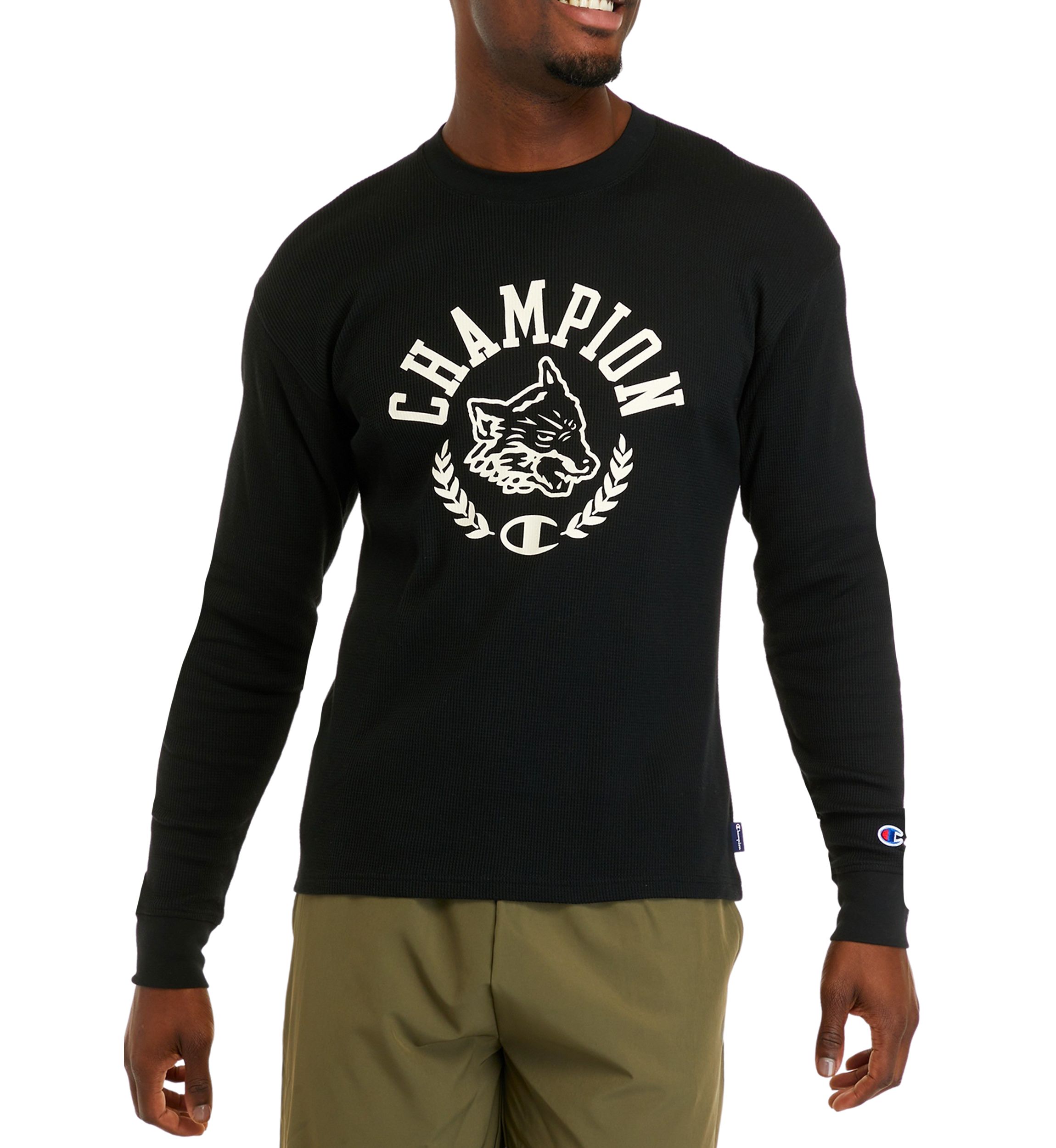 Waffle Print Long Sleeve T-Shirt