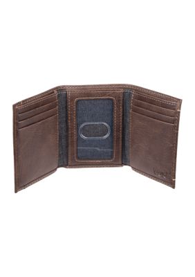 Quiksilver Men's Mac Tri-Fold Leather Wallet - Chocolate Brown