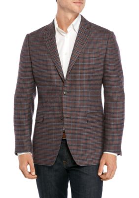 Austin Reed Gray Rust Blue Check Sport Coat | belk