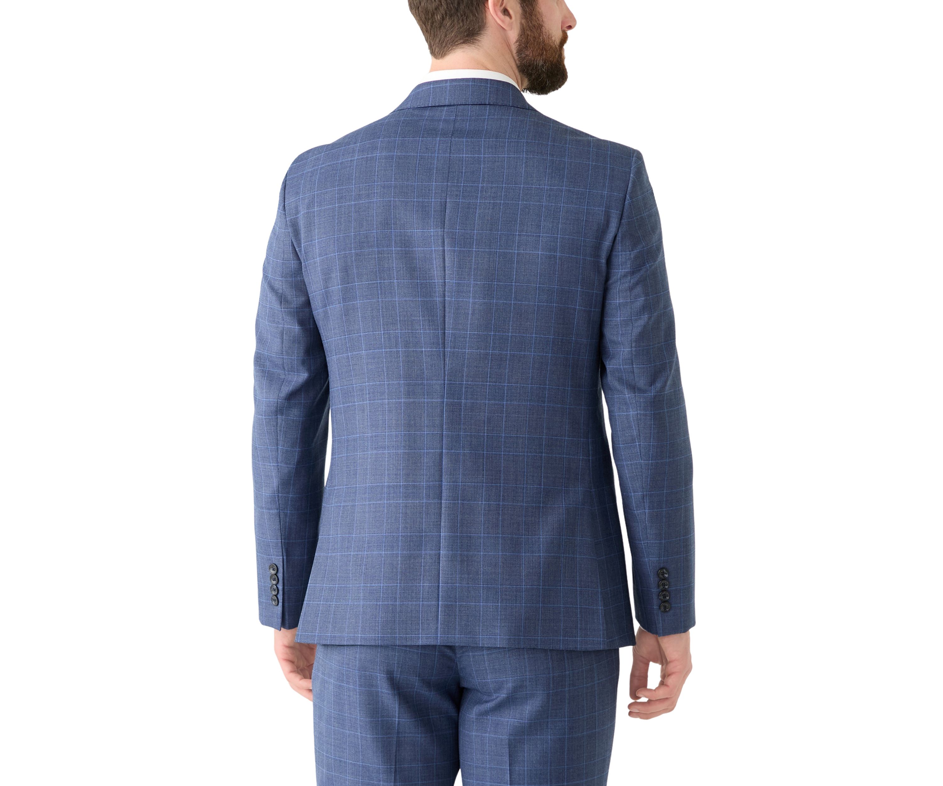 Mens Single Breasted Plaid Suit Jacket