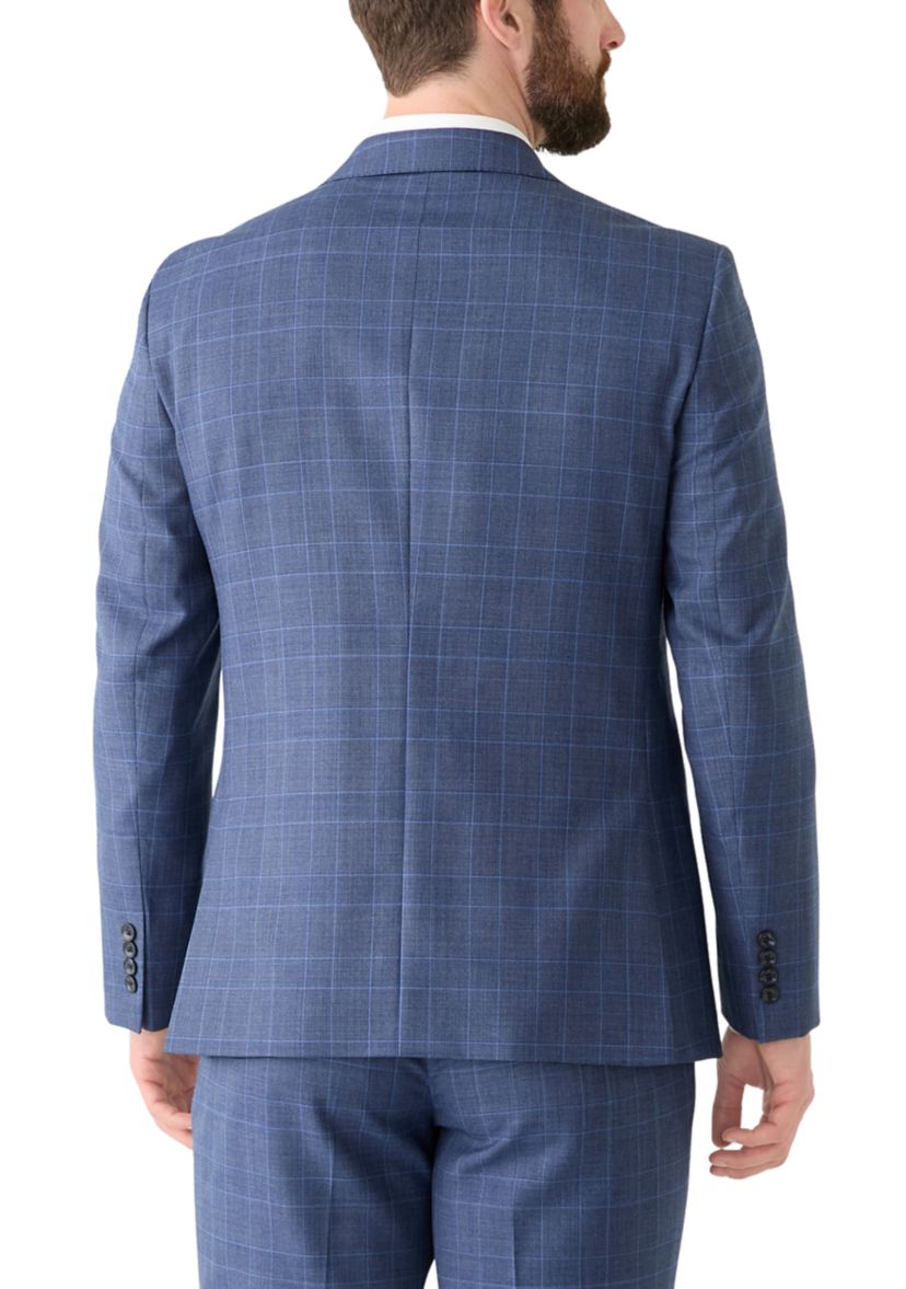 Mens Single Breasted Plaid Suit Jacket