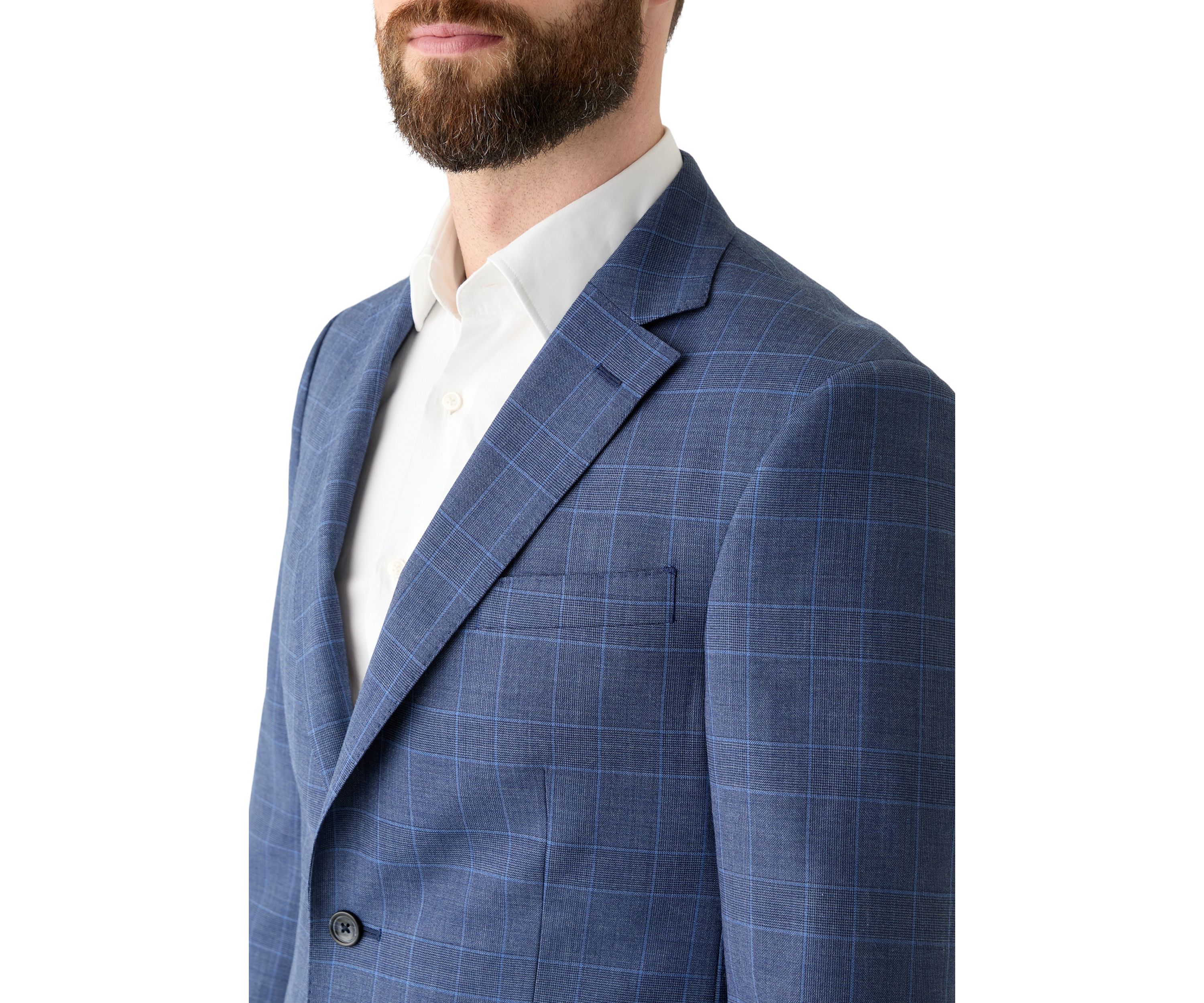 Mens Single Breasted Plaid Suit Jacket