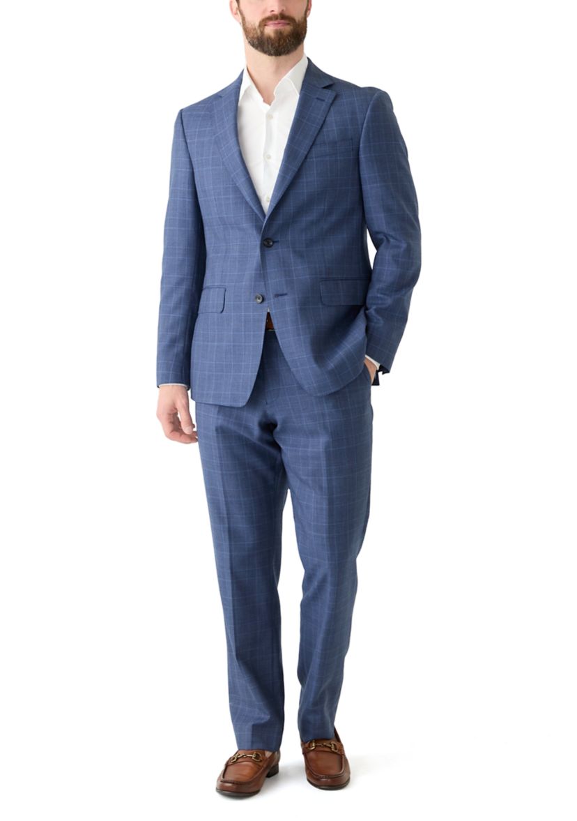 Mens Single Breasted Plaid Suit Jacket
