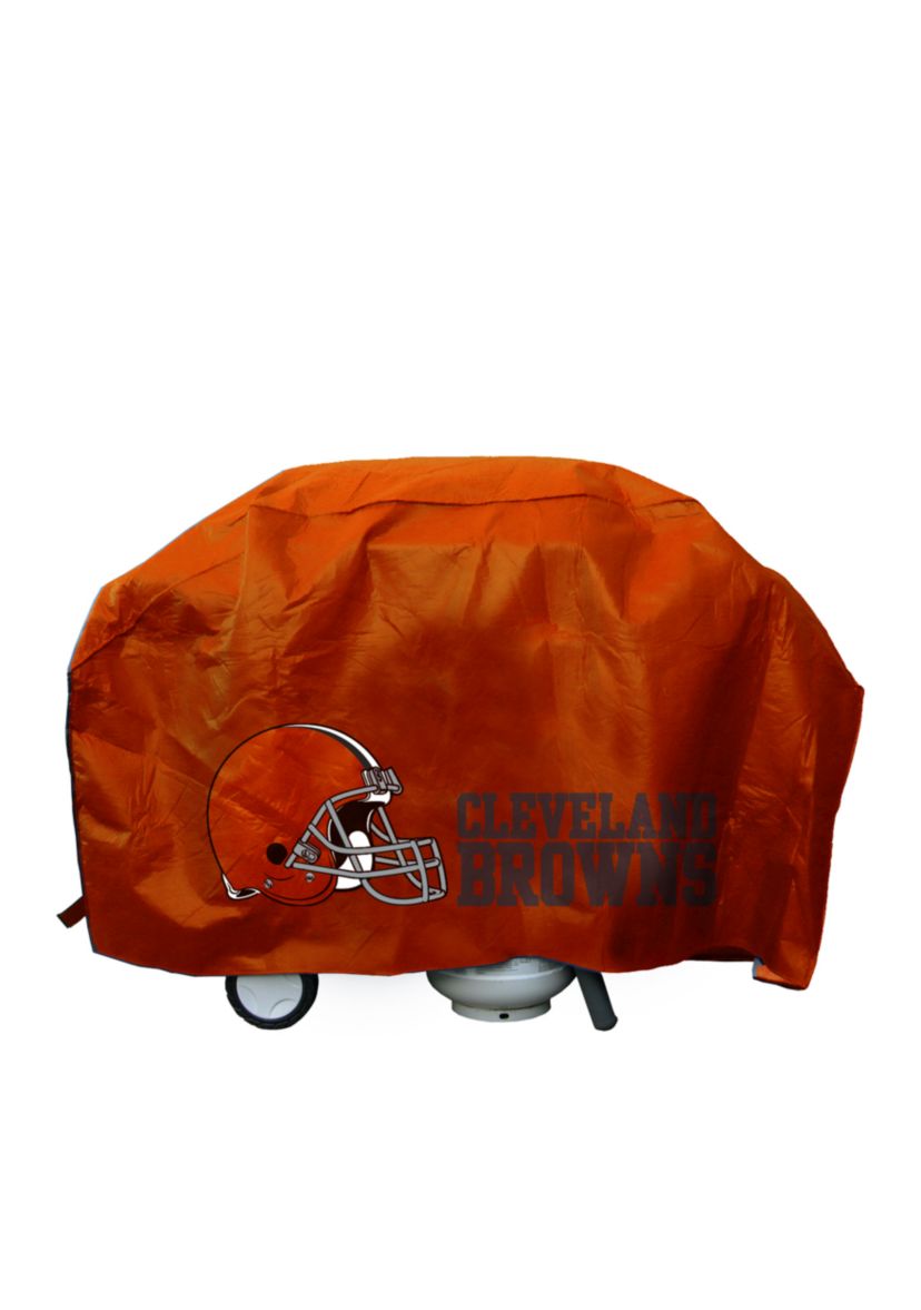 NFL Cleveland Browns Black Deluxe Grill Cover Deluxe Vinyl Grill Cover - 68" Wide/Heavy Duty/Velcro Staps