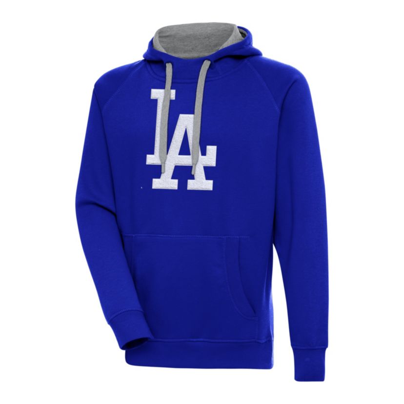 Antigua MLB Los Angeles Dodgers (Chenille) Mens Victory Pullover Hood