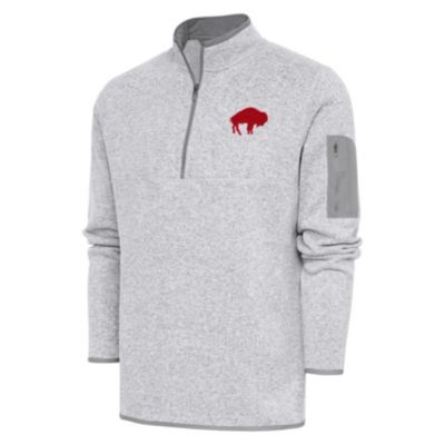 Antigua NFL Buffalo Bills Men's Fortune 1/4 Zip Pullover, Grey, 2XL
