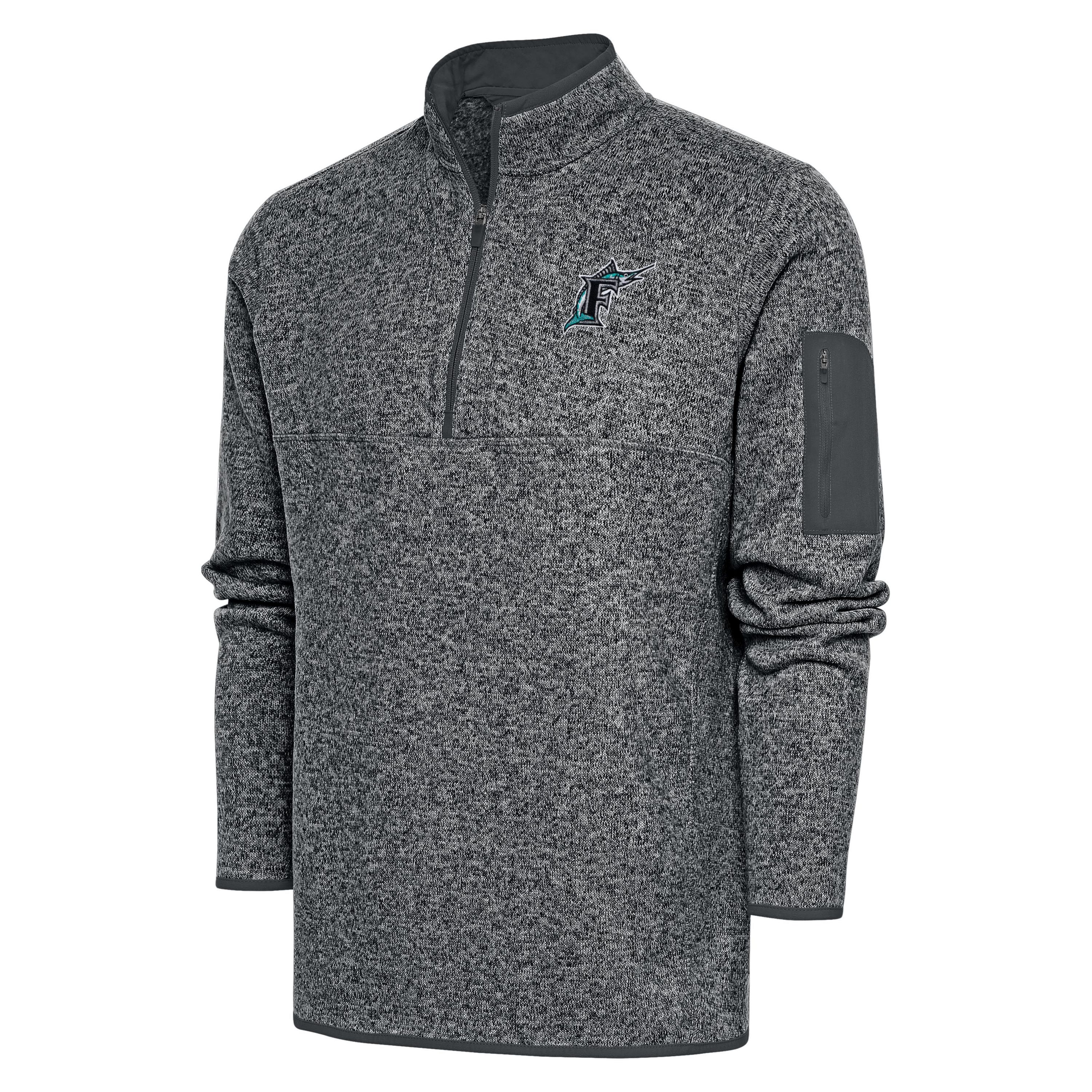 MLB Miami Marlins Mens Fortune 1/4 Zip Pullover