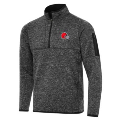 Antigua NFL Cleveland Browns Men's Fortune 1/4 Zip Pullover, Black, 3XL