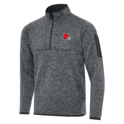 Antigua NFL Cleveland Browns Men's Fortune 1/4 Zip Pullover, Grey, 3XL