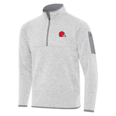 Antigua NFL Cleveland Browns Men's Fortune 1/4 Zip Pullover, Grey, 2XL