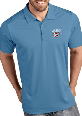 Antigua Men's NBA Oklahoma City Thunder Tribute Polo, Blue, 2XL
