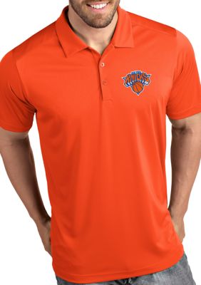 Antigua Men's NBA New York Knicks Tribute Polo, Orange, 3XL