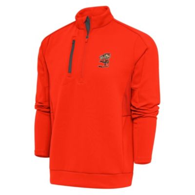 Antigua NFL Cleveland Browns Men's Generation 1/4 Zip Pullover, Mango, 2XL