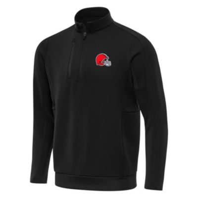Antigua NFL Cleveland Browns Men's Generation 1/4 Zip Pullover, Black, 3XL