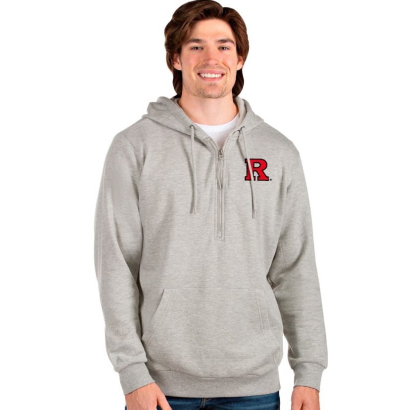 NCAA Rutgers Scarlet Knights Mens Action Quarter Zip Hood