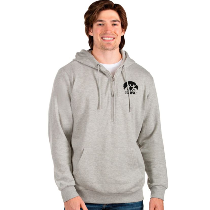 NCAA Iowa Hawkeyes Mens Action Quarter Zip Hood