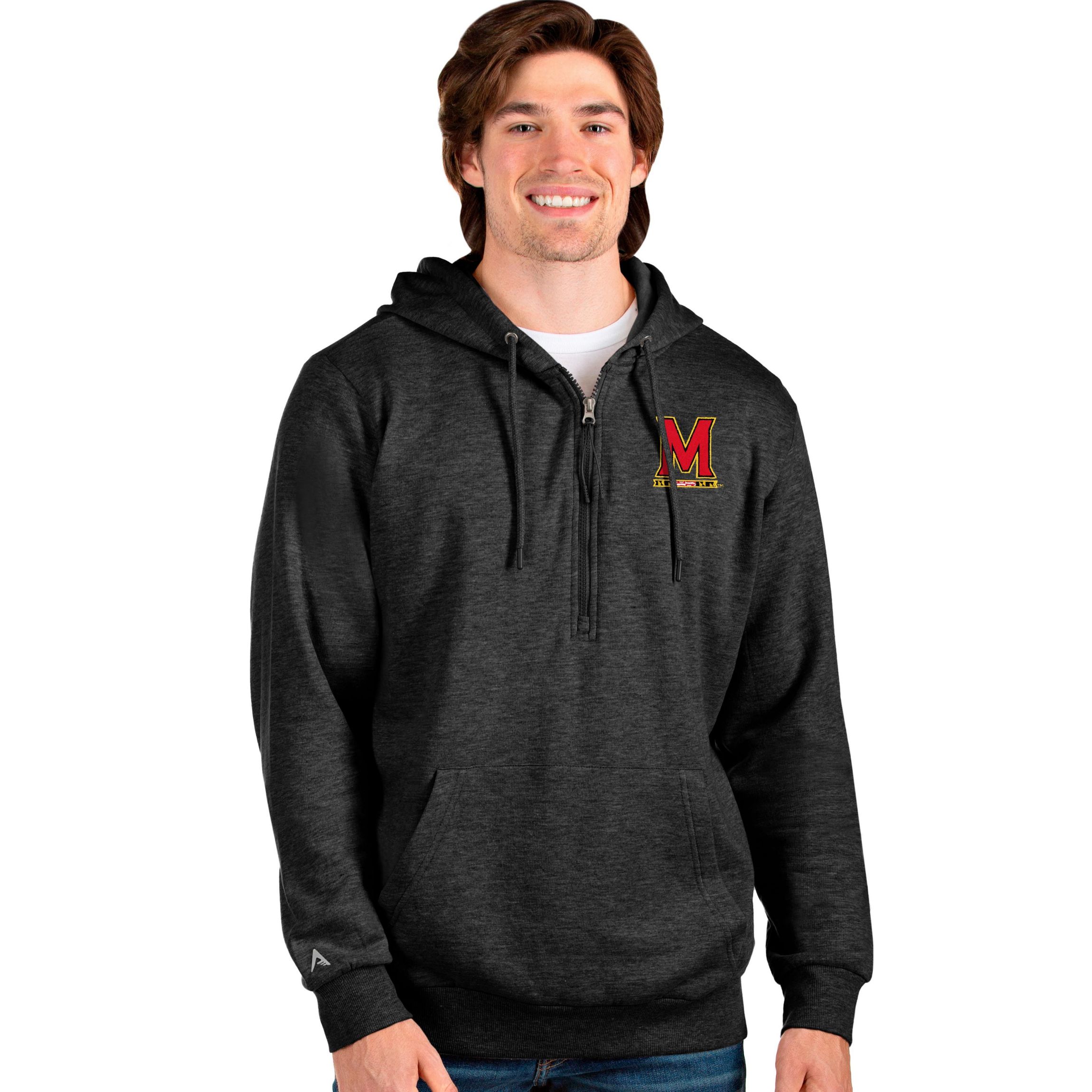 NCAA Maryland Terrapins Mens Action Quarter Zip Hood